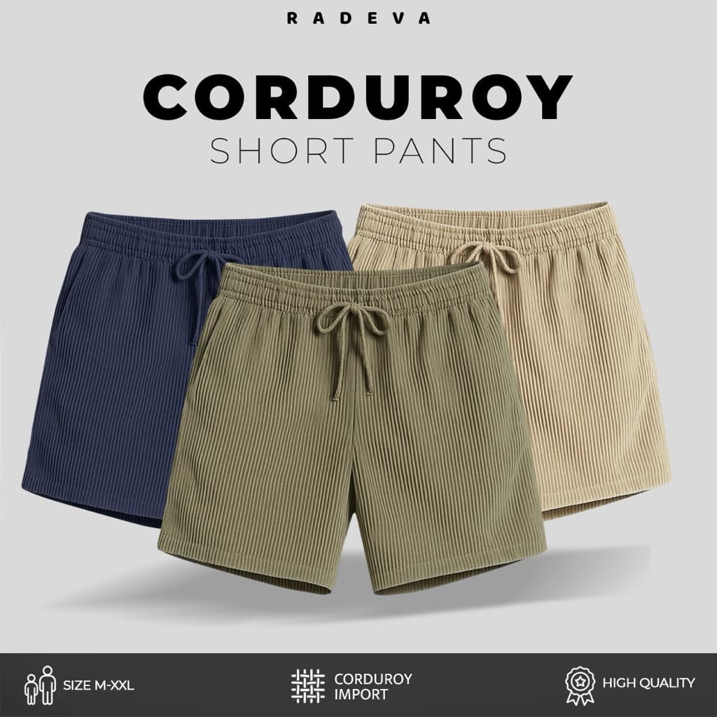 Celana Pendek Pria Corduroi